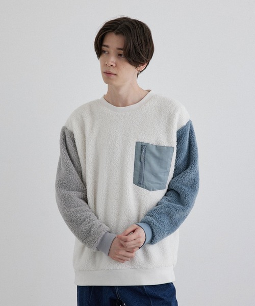 JUNRED（ジュンレッド）の「ボアプルオーバー（その他トップス・メンズ・グレー/ホワイト系その他2/ブルー系その他4/ホワイト・L/LL/M）」の9枚目の写真