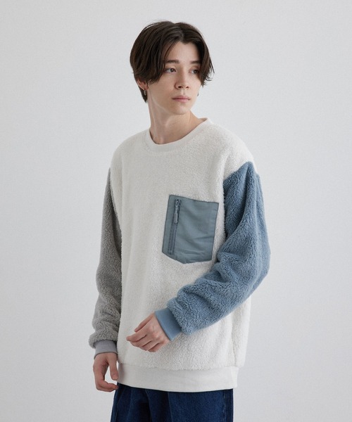 JUNRED（ジュンレッド）の「ボアプルオーバー（その他トップス・メンズ・グレー/ホワイト系その他2/ブルー系その他4/ホワイト・L/LL/M）」の10枚目の写真