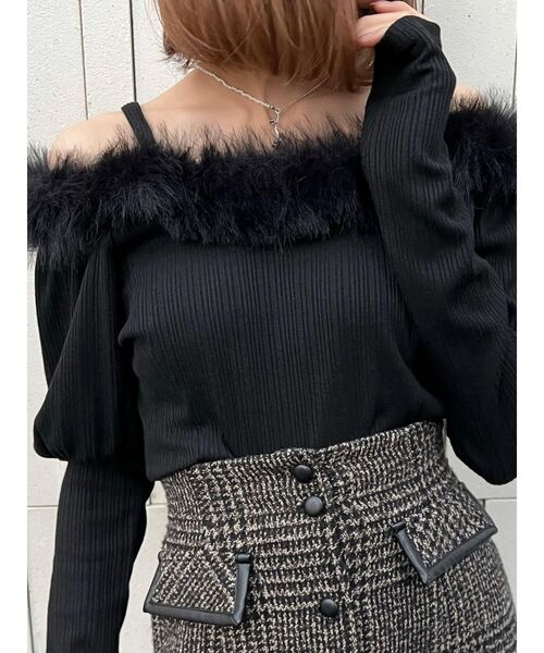 EATME（イートミー）の「フワフワリブTOP（Tシャツ/カットソー・レディース・ブラック/ベージュ/ブラウン・FREE）」の11枚目の写真