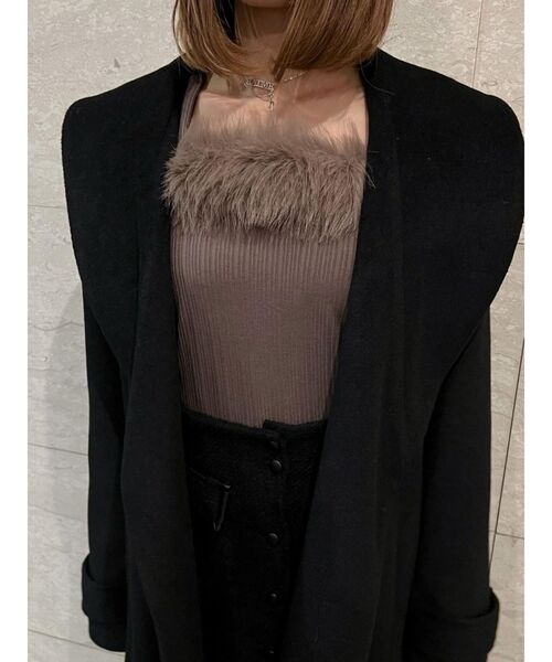 EATME（イートミー）の「フワフワリブTOP（Tシャツ/カットソー・レディース・ブラック/ベージュ/ブラウン・FREE）」の6枚目の写真