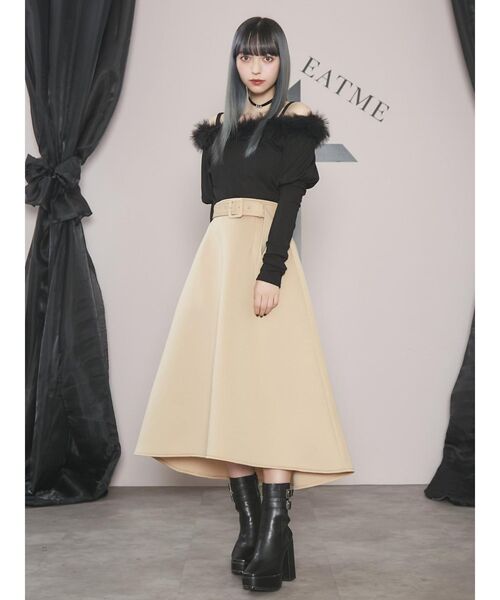 EATME（イートミー）の「フワフワリブTOP（Tシャツ/カットソー・レディース・ブラック/ベージュ/ブラウン・FREE）」の12枚目の写真