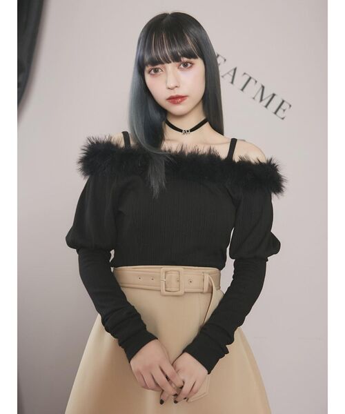 EATME（イートミー）の「フワフワリブTOP（Tシャツ/カットソー・レディース・ブラック/ベージュ/ブラウン・FREE）」の15枚目の写真