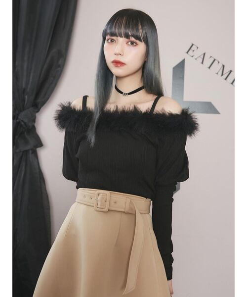 EATME（イートミー）の「フワフワリブTOP（Tシャツ/カットソー・レディース・ブラック/ベージュ/ブラウン・FREE）」の7枚目の写真