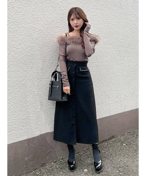 EATME（イートミー）の「フワフワリブTOP（Tシャツ/カットソー・レディース・ブラック/ベージュ/ブラウン・FREE）」の17枚目の写真