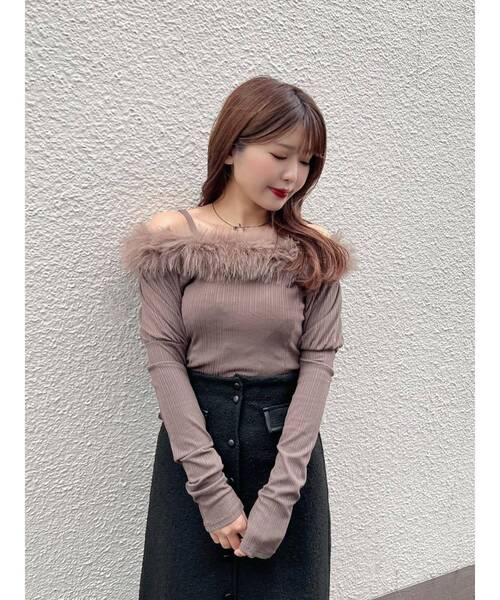 EATME（イートミー）の「フワフワリブTOP（Tシャツ/カットソー・レディース・ブラック/ベージュ/ブラウン・FREE）」の19枚目の写真