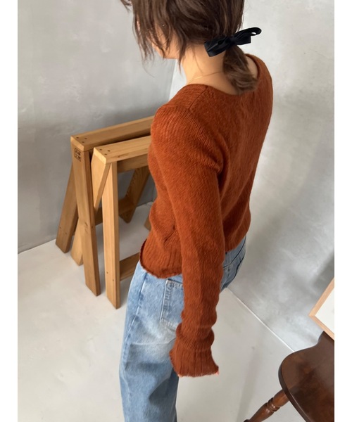 JUMELLE(ジュメロ)の「ローゲージリブニット(ニット/セーター・レディース・アイボリー/ブラウン/ベージュ・FREE)」の18枚目の写真