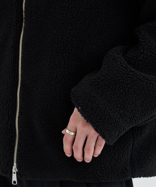 city（シティ）の「OVER SIZE BOA BLOUZON/オーバーサイズボアジップブルゾン（ブルゾン・メンズ・ブラック/ライトベージュ・1/2）」の19枚目の写真