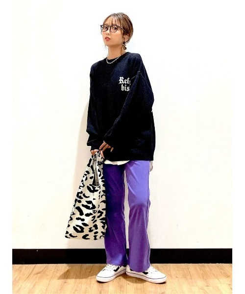 Right-on（ライトオン）の「【Refurbish】ロゴニットクルー（ニット/セーター・メンズ・ブラック/パープル・L/M/S/XL）」の12枚目の写真