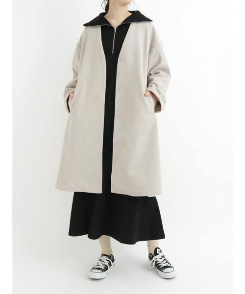 Samansa Mos2 blue（サマンサモスモスブルー）の「マルチスタイル着流しコート（その他アウター・レディース・ベージュ/チャコール/シルバーグレー/ブラック・MEDIUM/LARGE）」の3枚目の写真