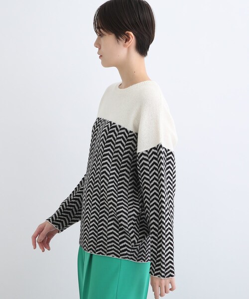 INDIVI（インディヴィ）の「◇【モヘヤ混】ヘリンボーンジャカード