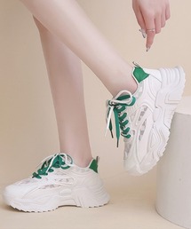 厚底メッシュダッドスニーカー