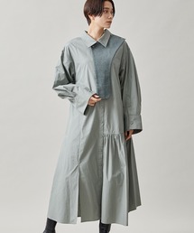 【RUMCHE/(ラム・シェ)】ニットボンディングシャツワンピース