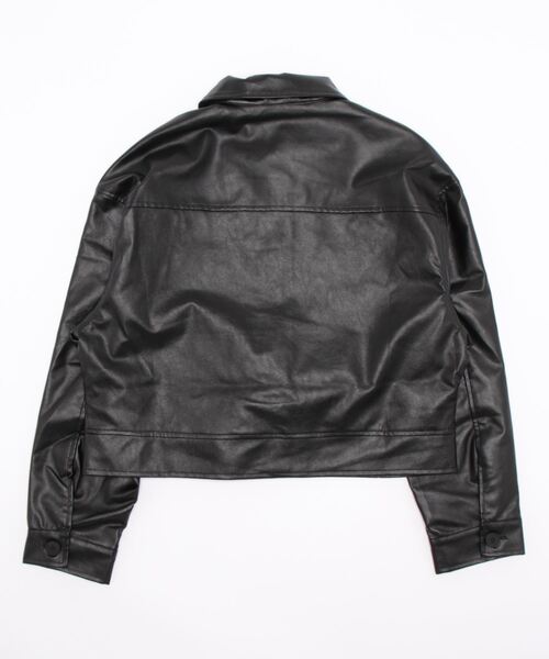 MAISON DE THERESE(メゾン ド テレーズ)の「ビッグサイズ フェイクレザージャケット ライダースジャケット(ライダースジャケット・レディース・キャメル/ブラック・FREE)」の3枚目の写真