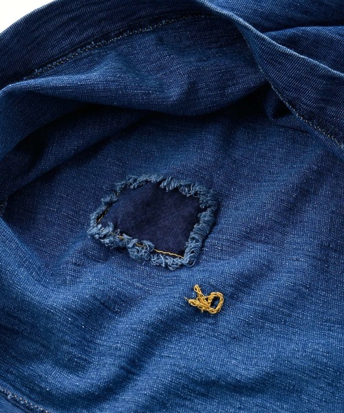 45R(フォーティファイブアール)の「度詰天竺の90845星Tシャツ(インディゴ 重)(Tシャツ/カットソー・レディース・インディゴブルー・X-SMALL/LARGE/SMALL/MEDIUM)」の16枚目の写真