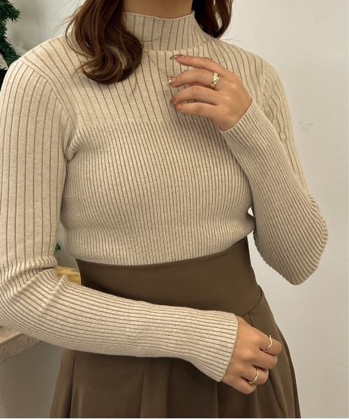 apres jour clair（アプレジュールクレア）の「【apres jour clair】ストライプリブニットプルオーバー【ZOZOTOWN限定アイテム】（ニット/セーター・レディース・ブラウン系その他/アイボリー・X-LARGE/フリー）」の12枚目の写真