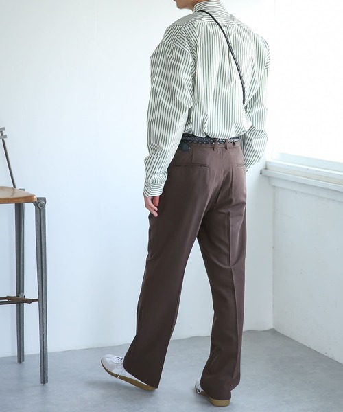 SENSE OF PLACE by URBAN RESEARCH（センスオブプレイスバイアーバンリサーチ）の「『イージーケア』ストライプルーズシャツ（シャツ/ブラウス・メンズ・ホワイト/ブルー/ライトカーキ/ベージュ/チャコールグレー・MEDIUM/LARGE）」の12枚目の写真