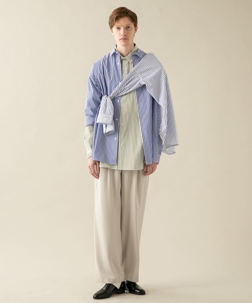 SENSE OF PLACE by URBAN RESEARCH（センスオブプレイスバイアーバンリサーチ）の「『イージーケア』ストライプルーズシャツ（シャツ/ブラウス・メンズ・ホワイト/ブルー/ライトカーキ/ベージュ/チャコールグレー・MEDIUM/LARGE）」の20枚目の写真