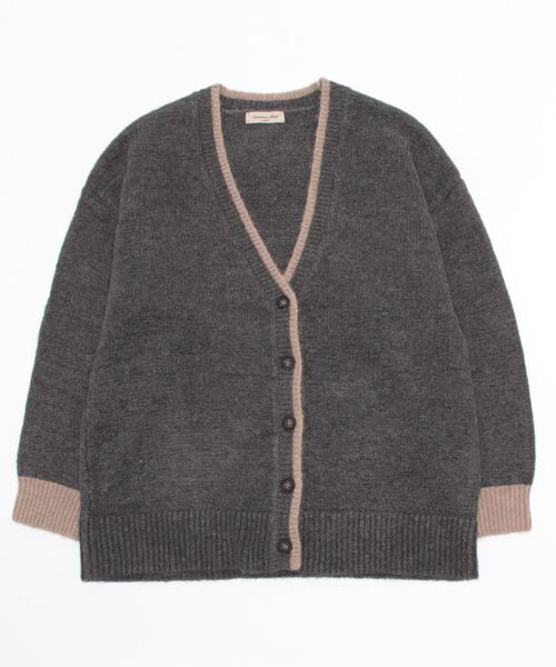 Samansa Mos2(サマンサ モスモス)の「配色Vネックニットカーディガン(カーディガン/ボレロ・レディース・ベージュ/オフホワイト/イエロー/ブルー/グリーン/チャコール・フリ-)」の3枚目の写真