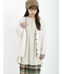 Samansa Mos2 | 配色Vネックニットカーディガン(カーディガン/ボレロ)