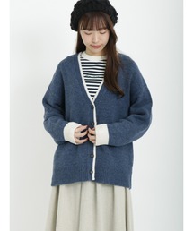 Samansa Mos2 | 配色Vネックニットカーディガン(カーディガン/ボレロ)