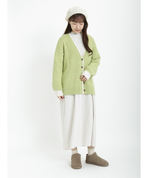 Samansa Mos2(サマンサ モスモス)の「配色Vネックニットカーディガン(カーディガン/ボレロ・レディース・ベージュ/オフホワイト/イエロー/ブルー/グリーン/チャコール・フリ-)」の18枚目の写真