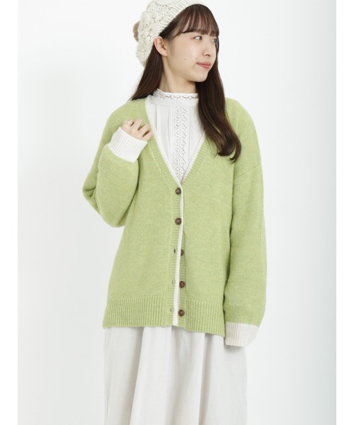 Samansa Mos2(サマンサ モスモス)の「配色Vネックニットカーディガン(カーディガン/ボレロ・レディース・ベージュ/オフホワイト/イエロー/ブルー/グリーン/チャコール・フリ-)」の16枚目の写真