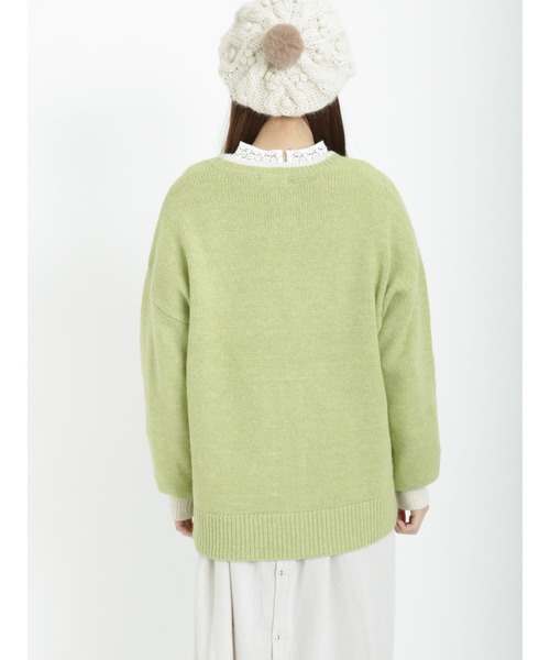 Samansa Mos2(サマンサ モスモス)の「配色Vネックニットカーディガン(カーディガン/ボレロ・レディース・ベージュ/オフホワイト/イエロー/ブルー/グリーン/チャコール・フリ-)」の13枚目の写真