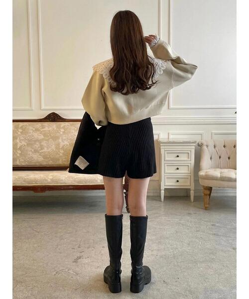 Green　Parks（グリーンパークス）の「レース衿付きニットカーディガン（カーディガン/ボレロ・レディース・ブラック/ピンク/ホワイト・FREE）」の22枚目の写真