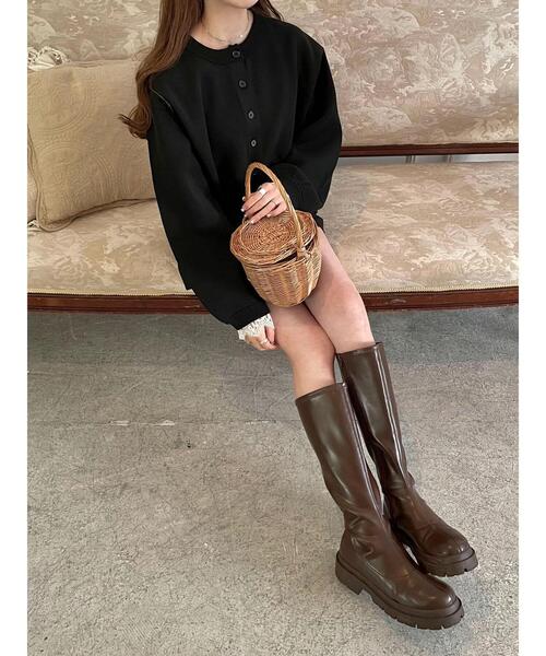 Green　Parks（グリーンパークス）の「レース衿付きニットカーディガン（カーディガン/ボレロ・レディース・ブラック/ピンク/ホワイト・FREE）」の17枚目の写真