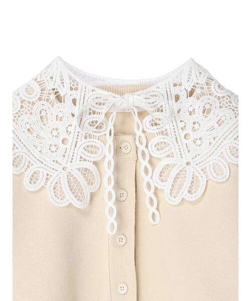 Green　Parks（グリーンパークス）の「レース衿付きニットカーディガン（カーディガン/ボレロ・レディース・ブラック/ピンク/ホワイト・FREE）」の18枚目の写真