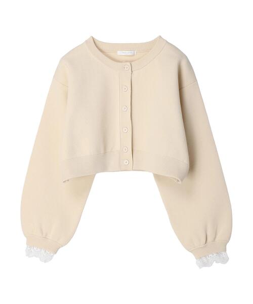 Green　Parks（グリーンパークス）の「レース衿付きニットカーディガン（カーディガン/ボレロ・レディース・ブラック/ピンク/ホワイト・FREE）」の6枚目の写真