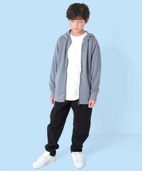 GLAZOS(グラソス)の「ダンボール・ZIPパーカー(パーカー・キッズ・ライトグレー/サックスブルー/ブラック・140cm/170cm/160cm/150cm)」の3枚目の写真