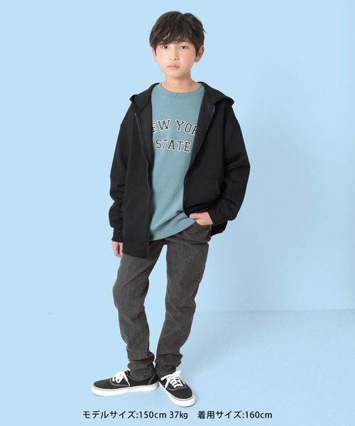 GLAZOS(グラソス)の「ダンボール・ZIPパーカー(パーカー・キッズ・ライトグレー/サックスブルー/ブラック・140cm/170cm/160cm/150cm)」の10枚目の写真