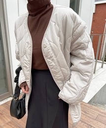 Lamoa | Lamoa/【袖取り外し可能】2WAY キルティング ノーカラー ジャケット(ノーカラージャケット)