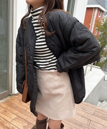 Lamoa | Lamoa/【袖取り外し可能】2WAY キルティング ノーカラー ジャケット(ノーカラージャケット)