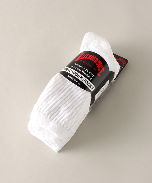 Railroad Sock(レイルロードソック)の「【RAILROAD SOCK / レイルルロード ソックス】Welt Top Socks(3P)(ソックス/靴下・メンズ・グレー/ブラック/ホワイト・FREE)」の2枚目の写真