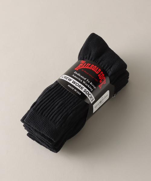 Railroad Sock(レイルロードソック)の「【RAILROAD SOCK / レイルルロード ソックス】Welt Top Socks(3P)(ソックス/靴下・メンズ・グレー/ブラック/ホワイト・FREE)」の3枚目の写真
