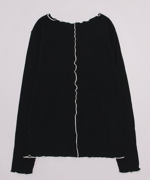 DISCOAT(ディスコート)の「【前後2WAY】配色リブメローロングスリーブ(Tシャツ/カットソー・レディース・ブルー系その他/グリーン系その他2/ライトグレー/アイボリー/ブラック/オフホワイト・FREE)」の7枚目の写真