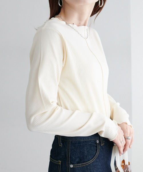 DISCOAT(ディスコート)の「【前後2WAY】配色リブメローロングスリーブ(Tシャツ/カットソー・レディース・ブルー系その他/グリーン系その他2/ライトグレー/アイボリー/ブラック/オフホワイト・FREE)」の22枚目の写真