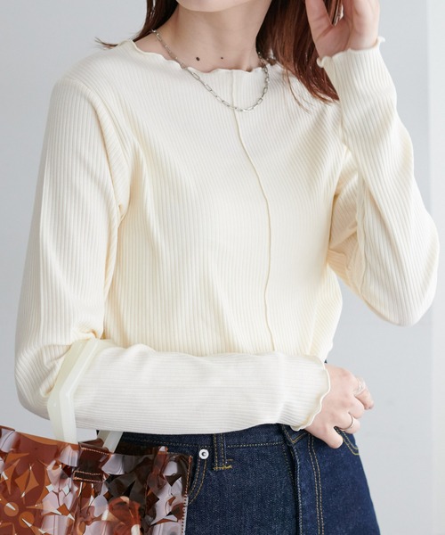 DISCOAT(ディスコート)の「【前後2WAY】配色リブメローロングスリーブ(Tシャツ/カットソー・レディース・ブルー系その他/グリーン系その他2/ライトグレー/アイボリー/ブラック/オフホワイト・FREE)」の21枚目の写真