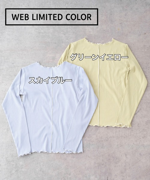 DISCOAT(ディスコート)の「【前後2WAY】配色リブメローロングスリーブ(Tシャツ/カットソー・レディース・ブルー系その他/グリーン系その他2/ライトグレー/アイボリー/ブラック/オフホワイト・FREE)」の9枚目の写真