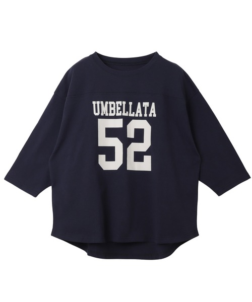 andme(アンドミー)の「コットンナンバーロゴプリント7分袖Tシャツ(Tシャツ/カットソー・レディース・チャコールグレー/オフホワイト/グレー/ネイビー/ベージュ・M)」の9枚目の写真