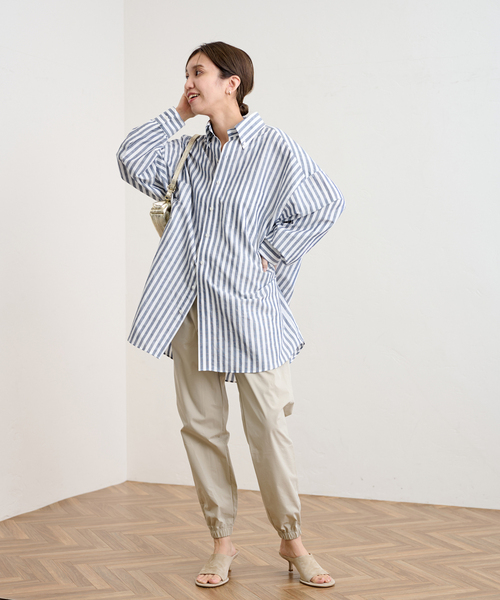 美品 クチュールドアダム ★ オーバーサイズ 長袖 シャツ ストライプ 美品 クチュールドアダム ☆ オーバーサイズ 長袖 シャツ ストライプ