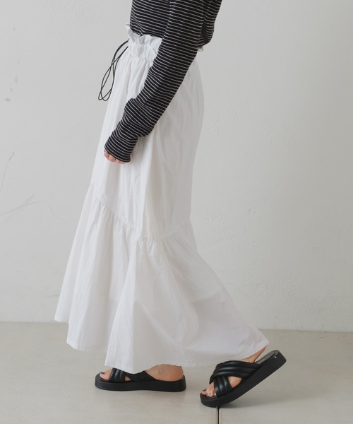 Kastane（カスタネ）の「【2023SSアイテム】ナイロンティアードボリュームスカート（スカート・レディース・ブラック/オフホワイト/アイボリー・FREE）」の17枚目の写真