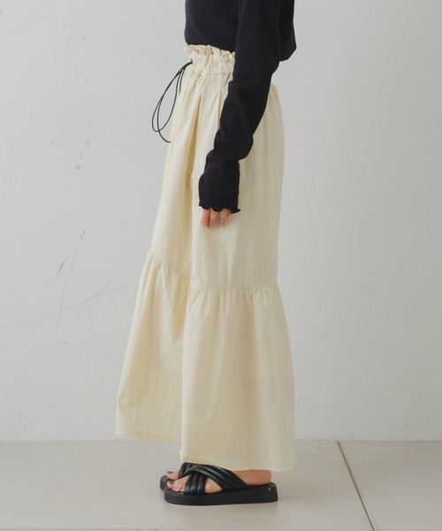 Kastane（カスタネ）の「【2023SSアイテム】ナイロンティアードボリュームスカート（スカート・レディース・ブラック/オフホワイト/アイボリー・FREE）」の11枚目の写真