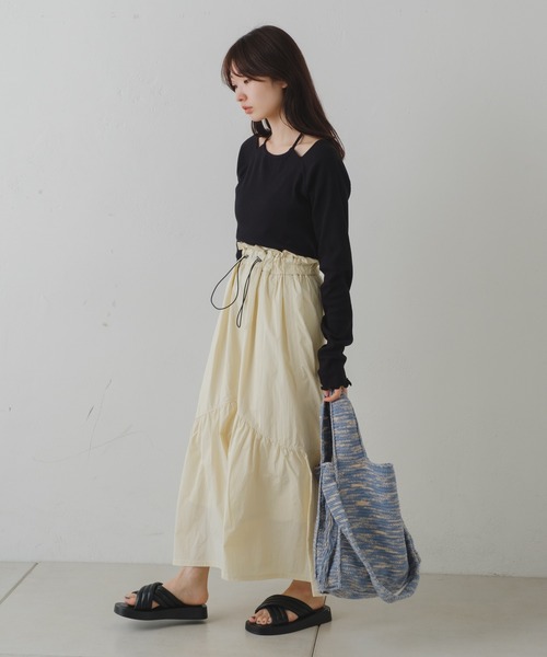 Kastane（カスタネ）の「【2023SSアイテム】ナイロンティアードボリュームスカート（スカート・レディース・ブラック/オフホワイト/アイボリー・FREE）」の13枚目の写真