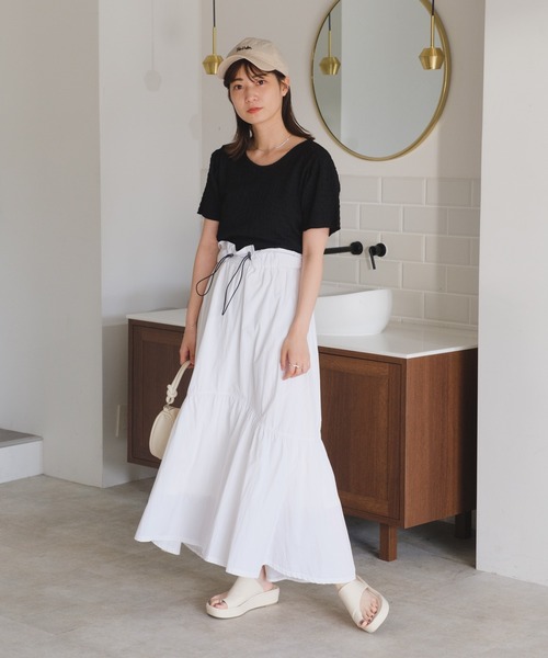 Kastane（カスタネ）の「【2023SSアイテム】ナイロンティアードボリュームスカート（スカート・レディース・ブラック/オフホワイト/アイボリー・FREE）」の22枚目の写真