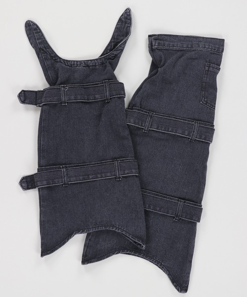 SPINNS（スピンズ）の「デニムロングレッグカバー（レッグウォーマー・レディース・グレー/ブルー・ONESIZE）」の4枚目の写真