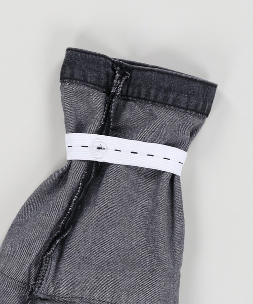 SPINNS（スピンズ）の「デニムロングレッグカバー（レッグウォーマー・レディース・グレー/ブルー・ONESIZE）」の3枚目の写真