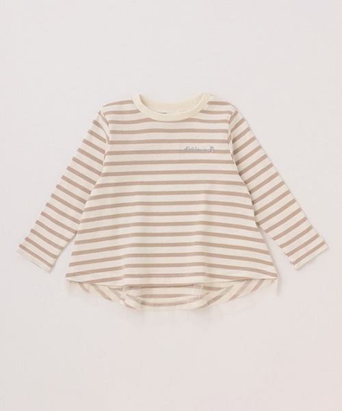 petit main（プティマイン）の「【GOOD PRICE】フレアー長袖T★（Tシャツ/カットソー・キッズ・ライトベージュ/オレンジ/アイボリー/グリーン・110cm/120cm/80ｃｍ/100cm/130cm/90cm）」の2枚目の写真